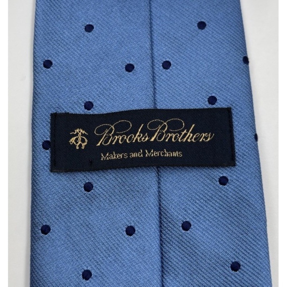 NWT Brooks Brothers Men's 56" Blue Polka Dot Silk Tie - Picture 3 of 6